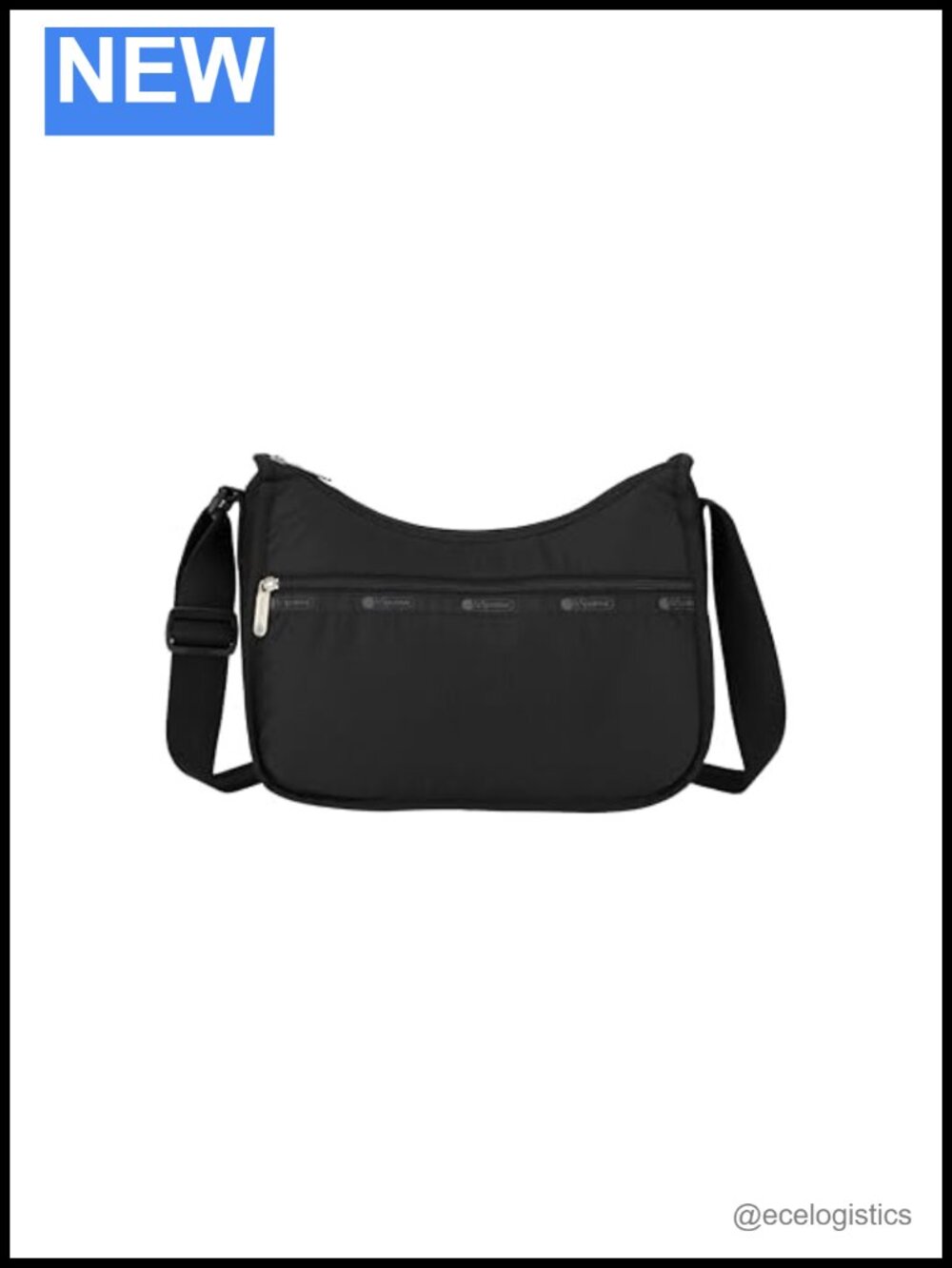 LeSportsac Recycled Nylon Hobo Bag with Crossbody Strap, Zippered Pockets,